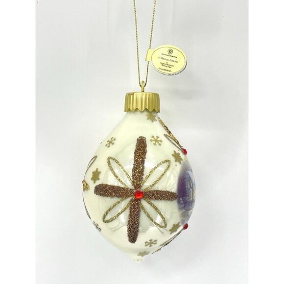 Set of 4 Thomas Kinkade Bradford Glow of the Holiday Glass Christmas Ornaments - Picture 14 of 15